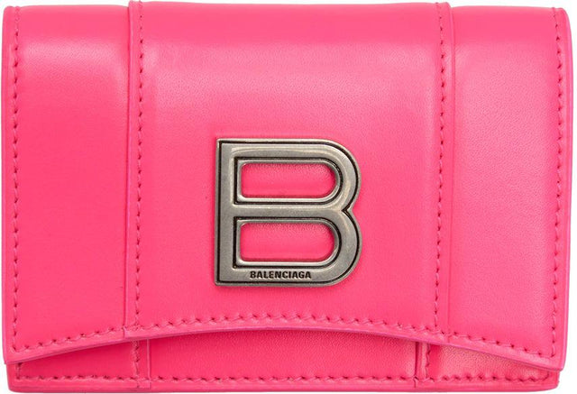 Balenciaga Pink Mini Hourglass Wallet - Balenciaga Pince Pink Mini Sourlet Portefeuille - Balenciaga 핑크 미니 모래 시계 지갑