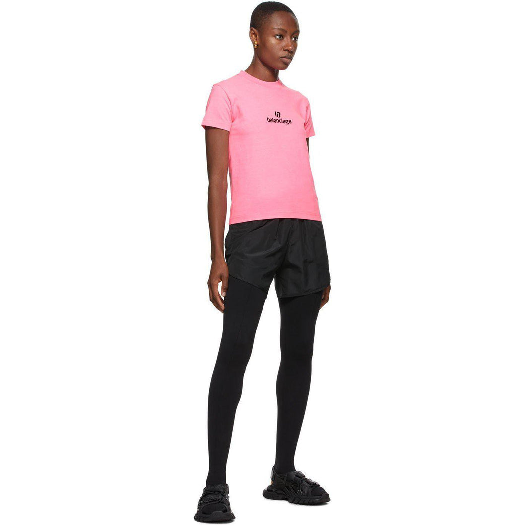 Balenciaga Pink Sponsor Logo T-Shirt - T-shirt logo de sponsor rose Balenciaga - Balenciaga 핑크 스폰서 로고 티셔츠