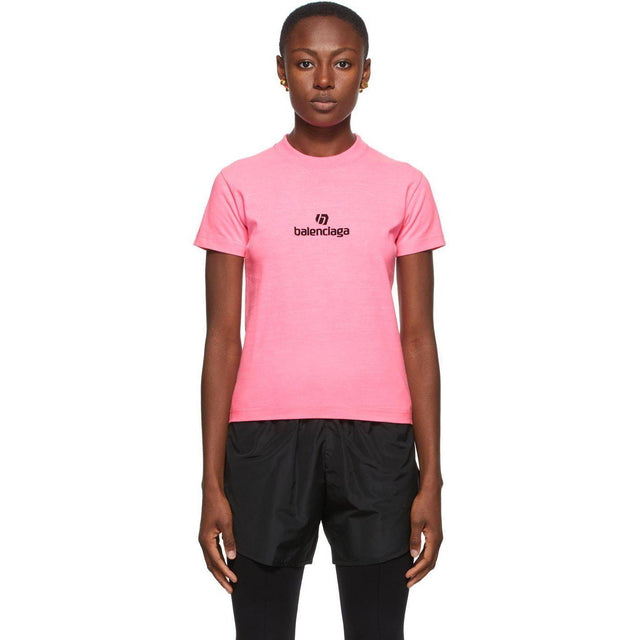 Balenciaga Pink Sponsor Logo T-Shirt