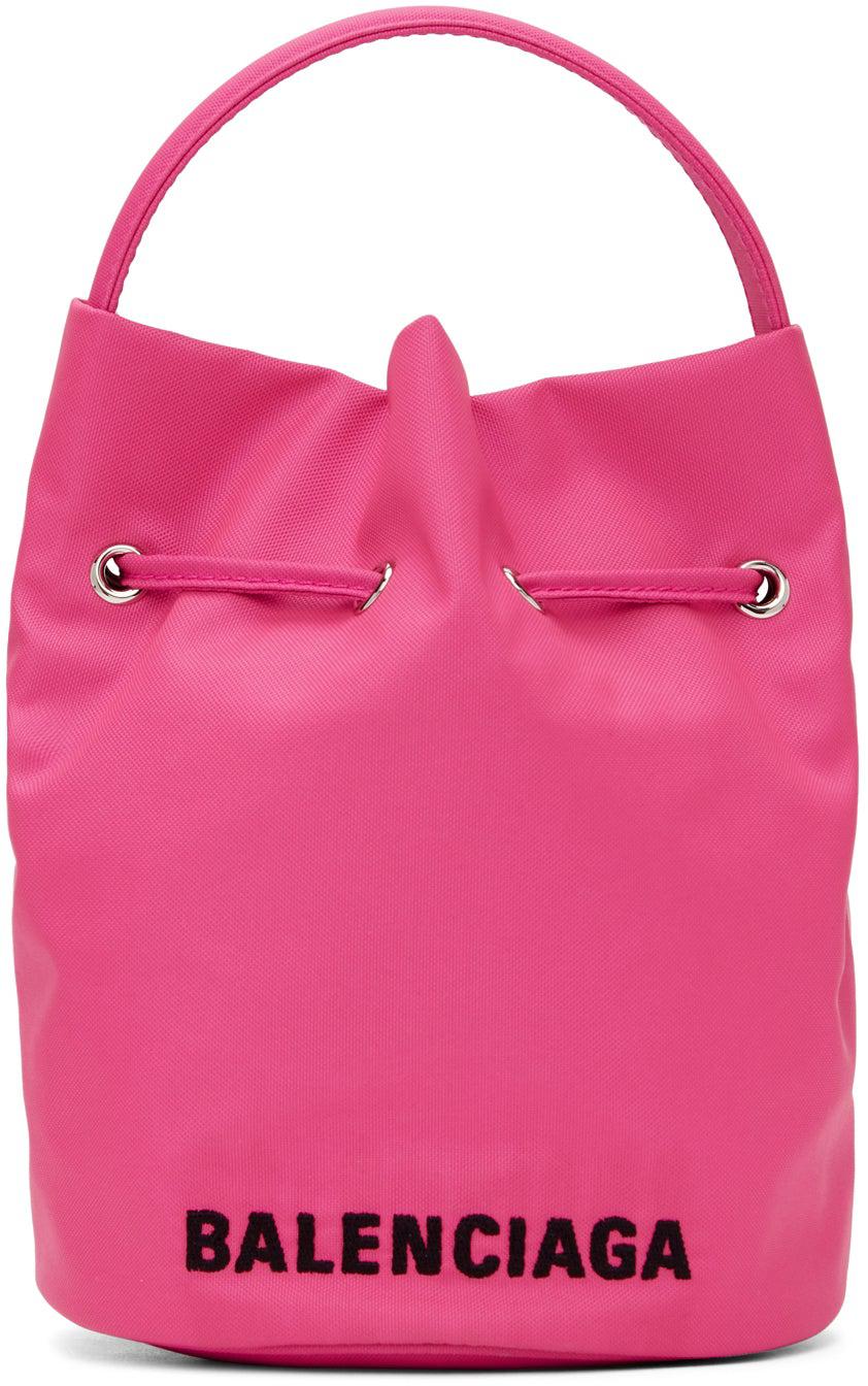 Balenciaga Pink XS Drawstring Wheel Bucket Bag – BlackSkinny