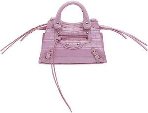 Balenciaga Purple Croc Nano Neo Classic City Bag