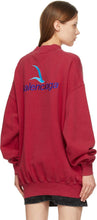 Balenciaga Red Embroidered Logo Sweatshirt