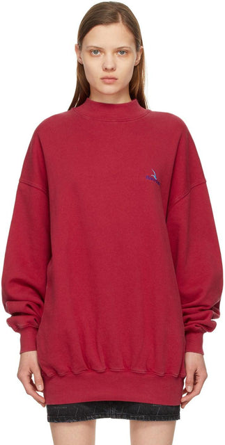 Balenciaga Red Embroidered Logo Sweatshirt - Sweat-shirt de logo brodé en Balenciaga - Balenciaga 레드 수 놓은 로고 스웨터