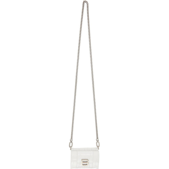 Balenciaga White Croc Mini Hourglass Wallet Bag - BALENCIAGA CROC BLANC MINI MINI SHÉLIGRAPS - Balenciaga 화이트 Croc 미니 모래 시계 지갑 백