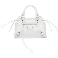 Balenciaga White Croc Mini Neo Classic Top Handle Bag