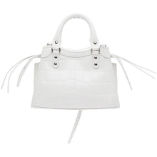 Balenciaga White Croc Mini Neo Classic Top Handle Bag