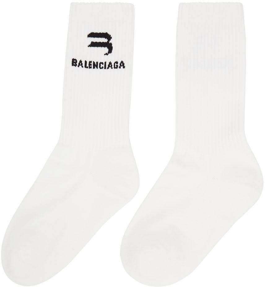 Balenciaga White Glow-In-The-Dark Socks