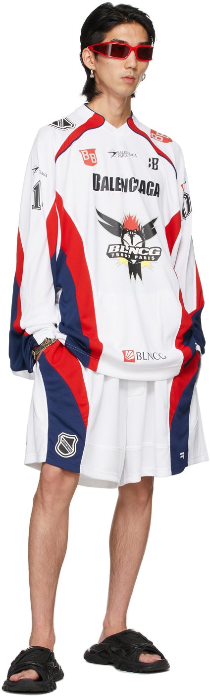 Balenciaga White Hockey Long Sleeve T-Shirt