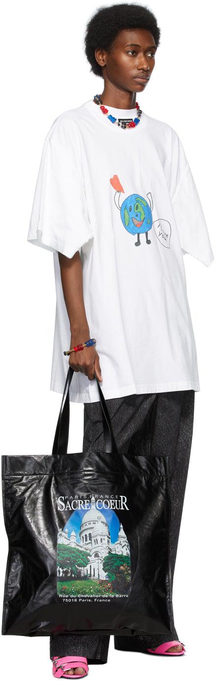 Balenciaga White I Love Earth T-Shirt