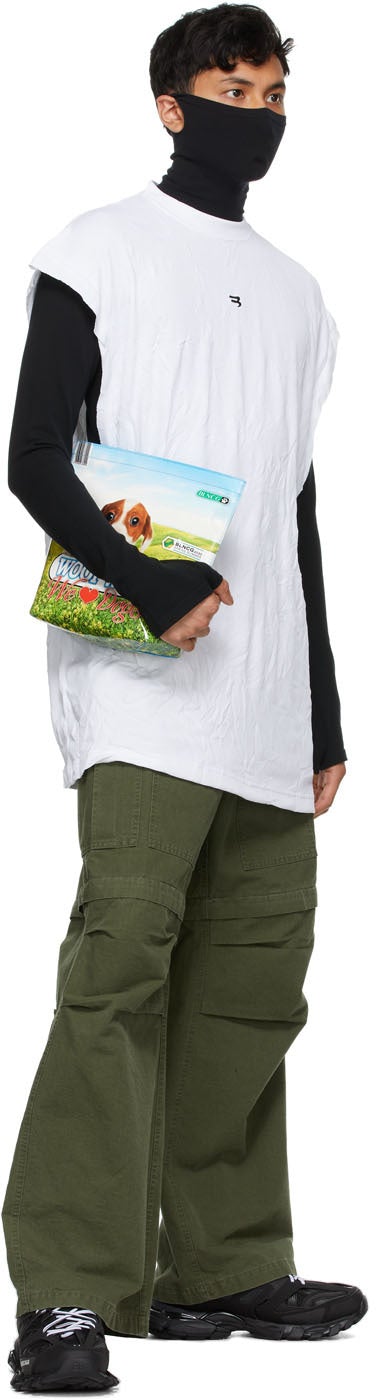 Balenciaga White Mesh Sleeveless T-Shirt