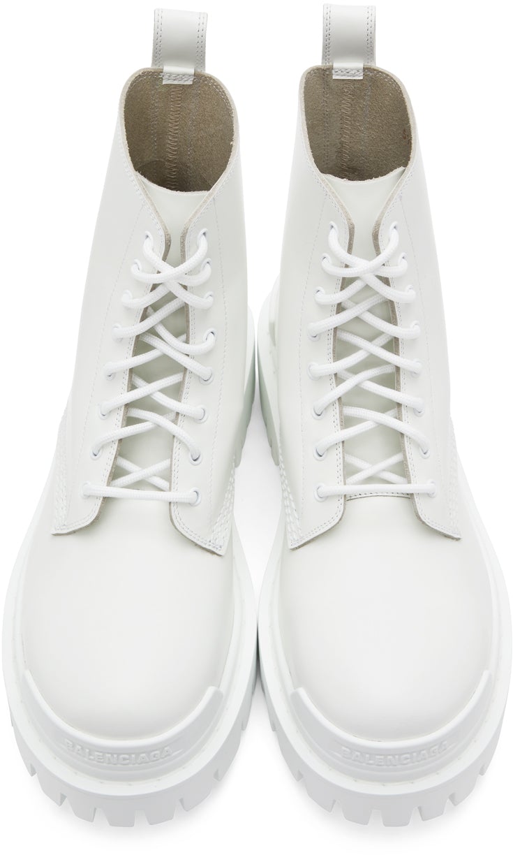 Balenciaga White Strike Boots
