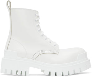Balenciaga White Strike Boots - Bottes de frappe blanc Balenciaga - Balenciaga 화이트 스트라이크 부츠