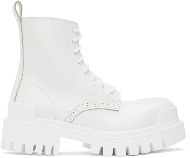 Balenciaga White Strike Boots - Bottes de frappe blanc Balenciaga - Balenciaga 화이트 스트라이크 부츠
