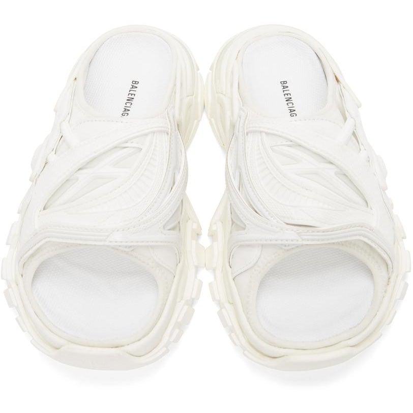 Balenciaga White Track Slide Sandals BlackSkinny