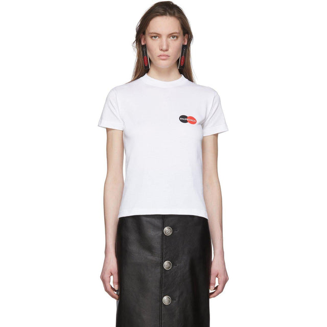 Balenciaga White Uniform Logo T-Shirt