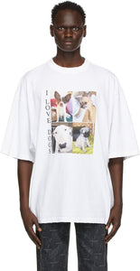 Balenciaga White XL 'I Love Dogs' T-Shirt - T-shirt Balenciaga White XL 'I Love Dogs' - Balenciaga White XL '나는 개를 사랑한다'티셔츠