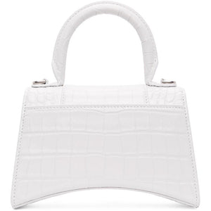 Balenciaga White XS Croc Hourglass Bag