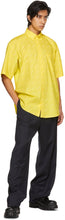 Balenciaga Yellow Logo Normal Fit Short Sleeve Shirt