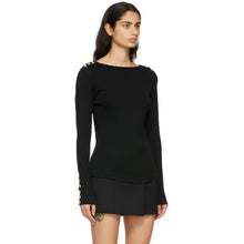 Balmain Black Button Long Sleeve T-Shirt