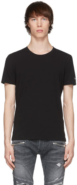 Balmain Black Crewneck T-Shirt - T-shirt Crewneck Noir Balmain - Balmain 검은 Crewneck 티셔츠