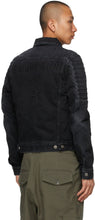 Balmain Black Denim Embossed Logo Jacket