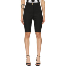 Balmain Black High Waist Cycling Shorts - Balmain Noir Taille High Cycling Short - Balmain 검은 높은 허리 사이클링 반바지