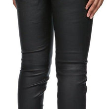 Balmain Black Leather High-Waisted Skinny Pants