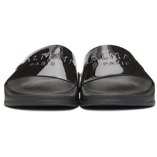 Balmain Black Patent Calypso Slides