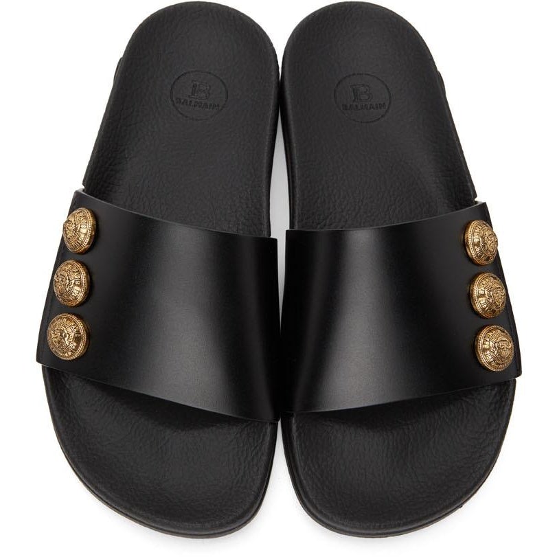 Balmain Black Symi Slides