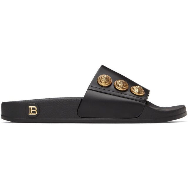 Balmain Black Symi Slides - Balmain Black Symi Diapositives - Balmain 블랙 Symi 슬라이드