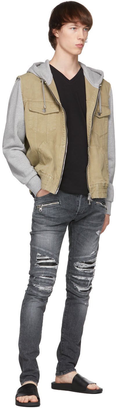 Balmain Black V-Neck T-Shirt