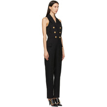 Balmain Black Wool 6-Button Jumpsuit