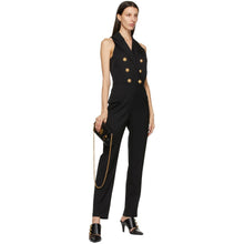Balmain Black Wool 6-Button Jumpsuit