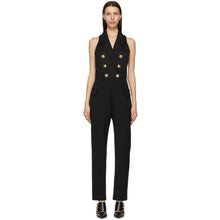 Balmain Black Wool 6-Button Jumpsuit - Combinaison à 6 boutons de laine noire Balmain - Balmain 검은 양모 6 버튼 Jumpsuit.