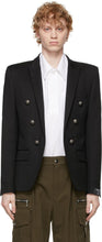 Balmain Black Wool Double-Breasted Blazer - Blazer à double boutonnage de laine noire Balmain - Balmain 검은 양모 더블 브레스트 블레이저