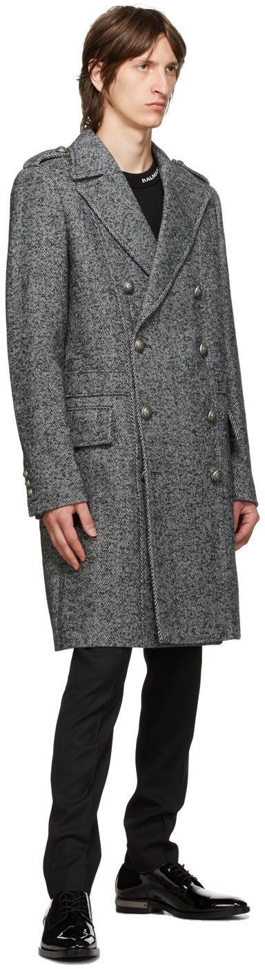 Balmain Black Wool Drop Trousers