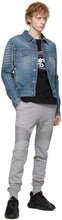 Balmain Blue Denim Embossed Logo Jacket