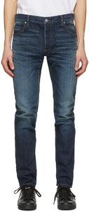 Balmain Blue Tapered Raw Vintage Jeans - Jeune millésible bleu effilé bleu Balmain - Balmain 블루 테이퍼 원시 빈티지 청바지입니다