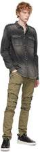 Balmain Grey Denim Embossed Logo Shirt