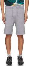 Balmain Grey Embossed Logo Shorts - Short de logo en relief gris Balmain - Balmain 회색 양각 된 로고 반바지