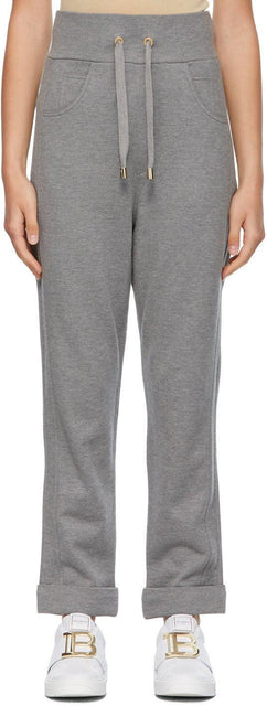 Balmain Grey Embossed Monogram Lounge Pants - Pantalon de salon monogramme gris gris Balmain - Balmain 회색 엠보싱 모노그램 라운지 바지