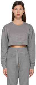 Balmain Grey Embossed Monogram Sweatshirt - Sweat-shirt monogramme gaufré gris Balmain - Balmain 회색 양각 된 모노그램 스웨터