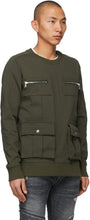 Balmain Khaki Cotton Pockets Sweatshirt