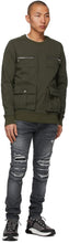 Balmain Khaki Cotton Pockets Sweatshirt
