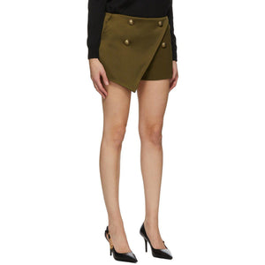 Balmain Khaki Four-Button Shorts
