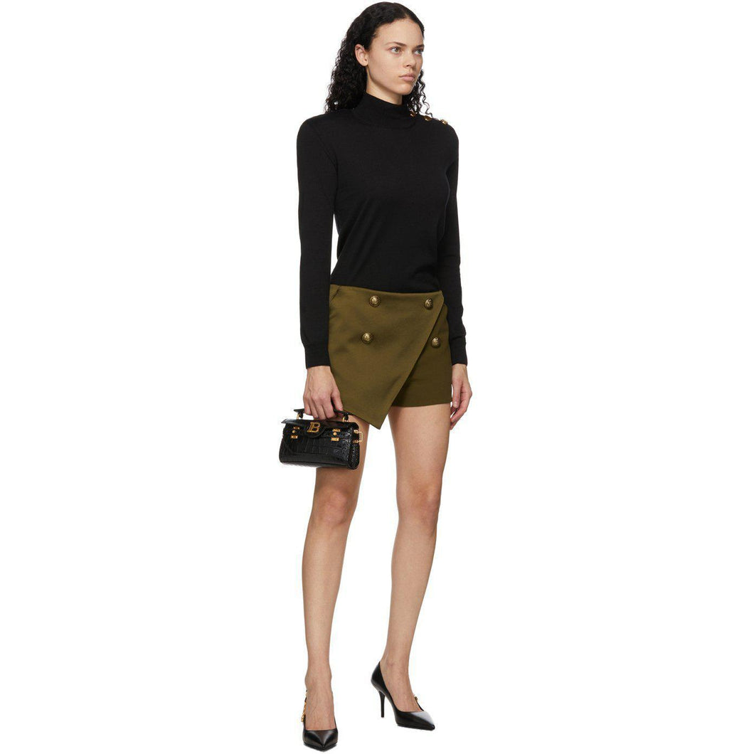 Balmain Khaki Four-Button Shorts - BALMAIN KHAKI Short à quatre boutons - Balmain Khaki 4 버튼 반바지