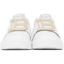 Balmain White Buckle B-Court Sneakers