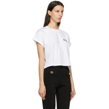 Balmain White Cropped Logo T-Shirt