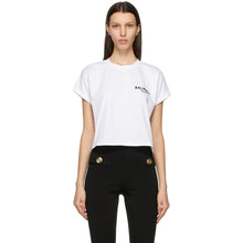 Balmain White Cropped Logo T-Shirt - T-shirt de logo recadré blanc Balmain - Balmain 화이트 자른 로고 티셔츠