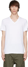 Balmain White V-Neck T-Shirt - T-shirt à col en v blanc Balmain - Balmain 화이트 V 넥 티셔츠